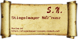Stiegelmayer Nónusz névjegykártya